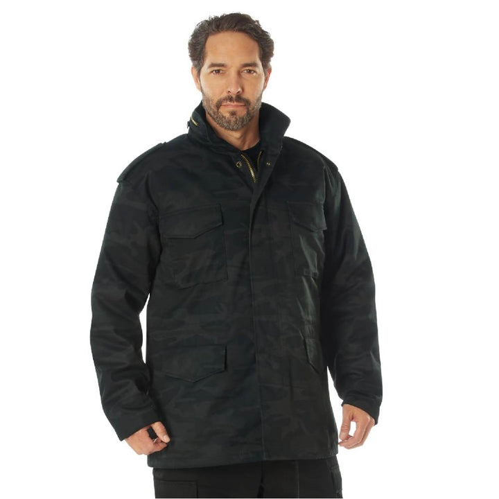 Rothco Midnight Black Camo M-65 Field Jacket 12072