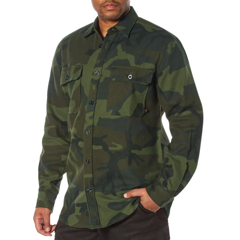 Rothco Midnight Woodland Camo Flannel Shirt 47315