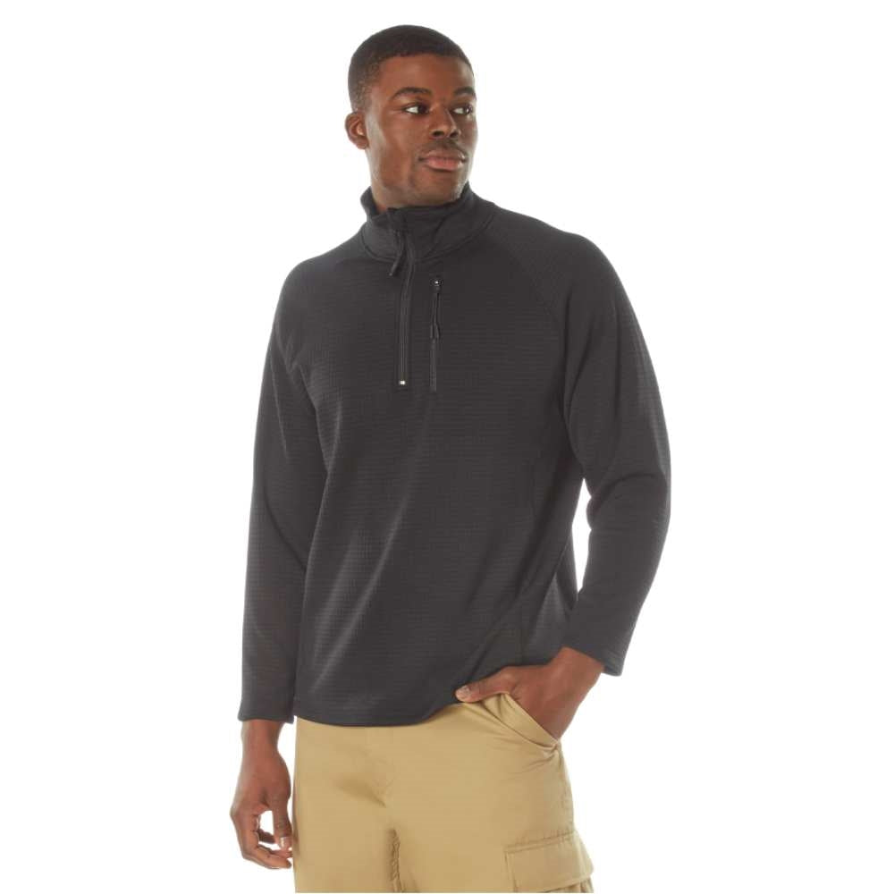 Rothco Black Grid Fleece Pullover 13130
