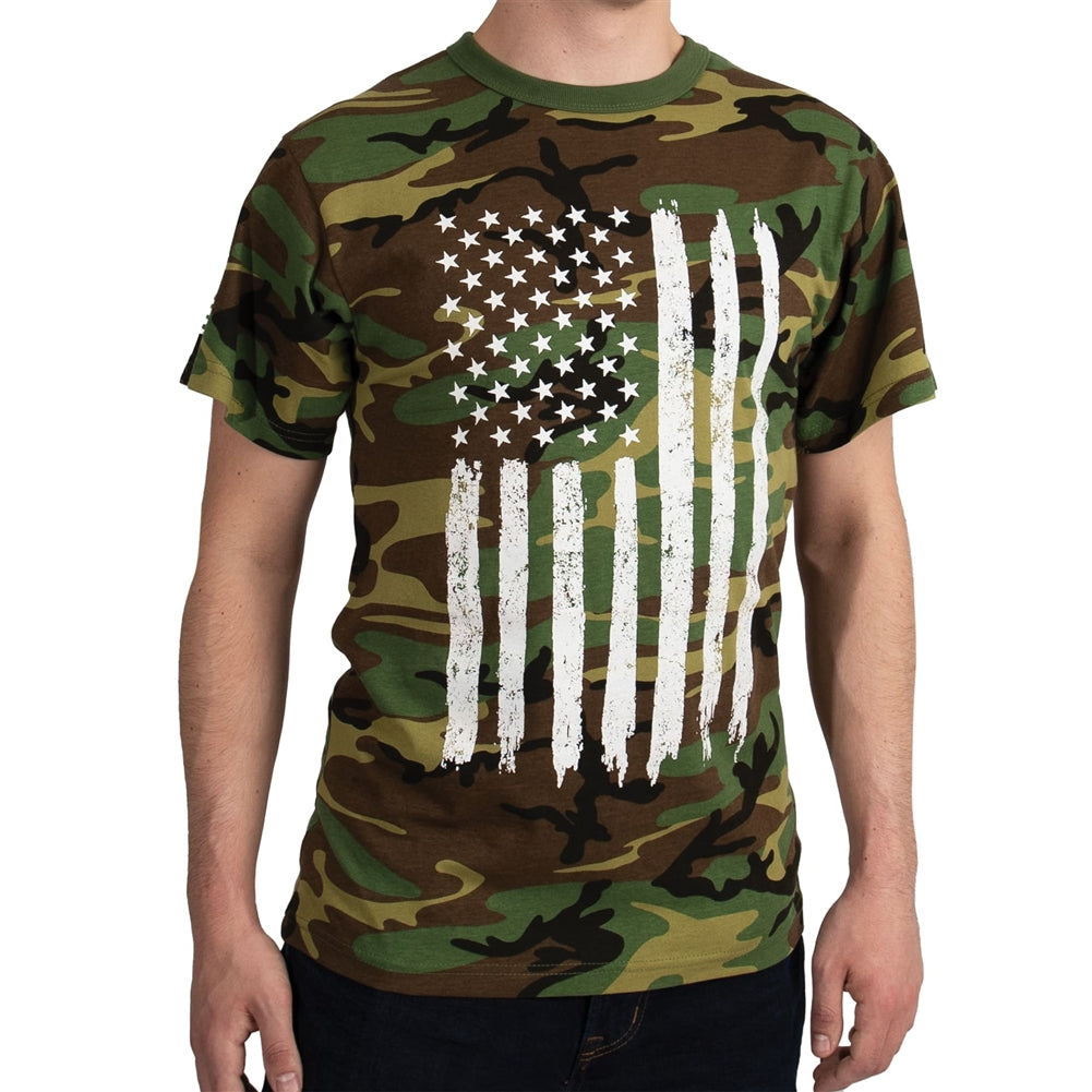 Rothco Woodland Camo US Flag T-Shirt 11047