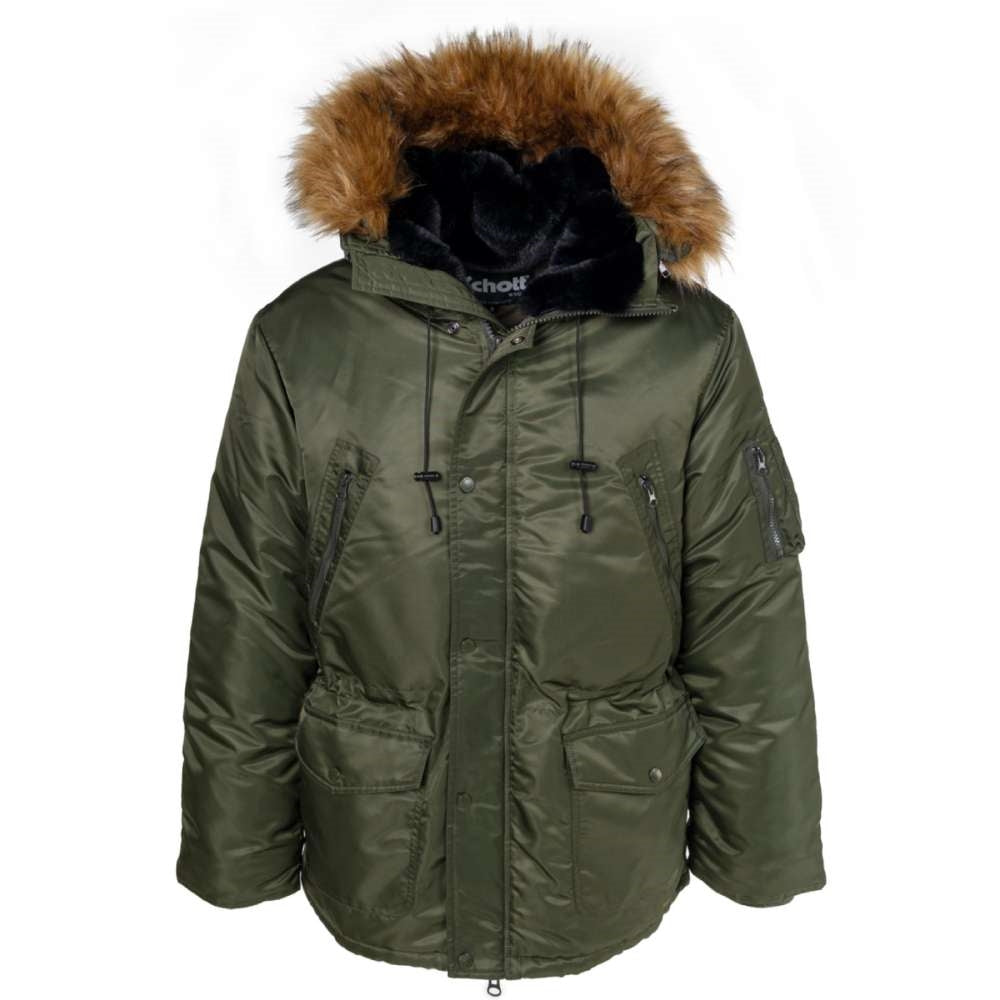 Schott Nylon Flight Satin N-3B Parka Jacket 9238