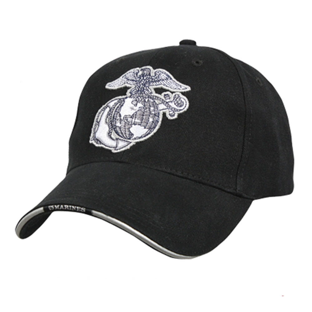 Rothco Black Marines Globe  and  Anchor Cap - 9897