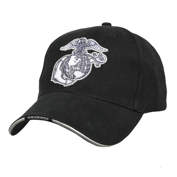 Rothco Black Marines Globe  and  Anchor Cap - 9897
