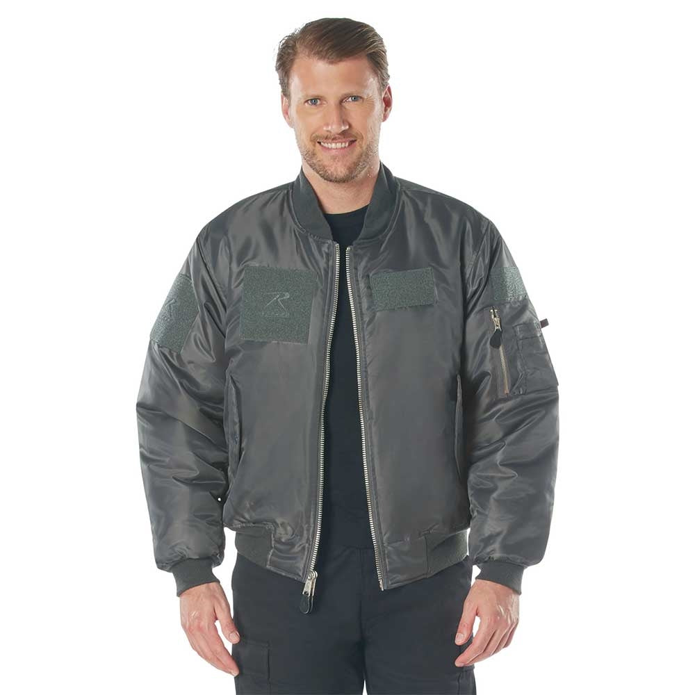 Rothco Grey MA-1 Flight Jacket with Patches 77250