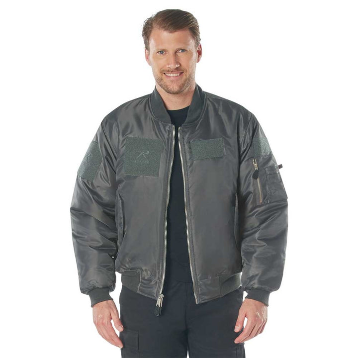 Rothco Grey MA-1 Flight Jacket with Patches 77250