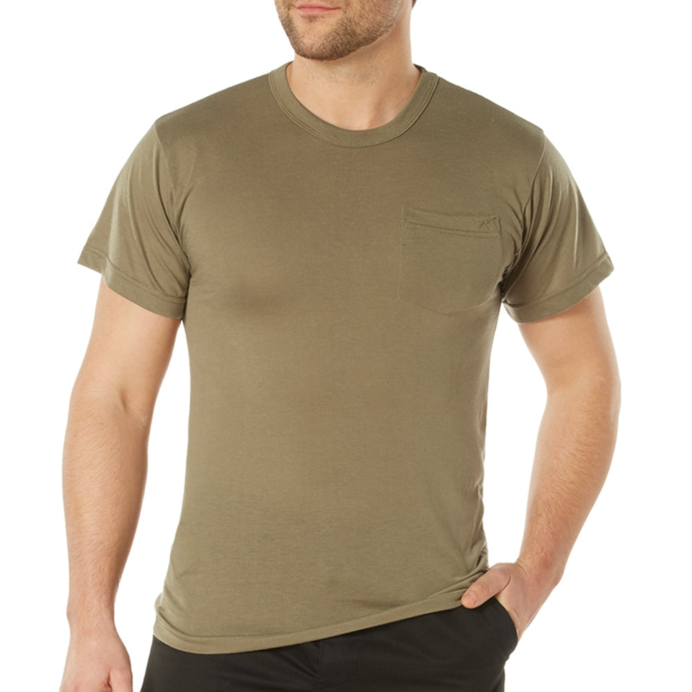 Rothco Moisture Wicking Coyote Brown Pocket T-Shirt 56910