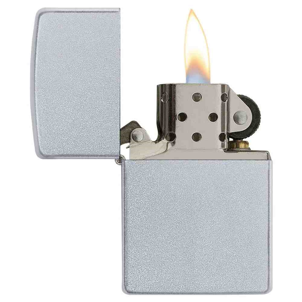 Zippo Regular Satin Chrome Lighter - 10205