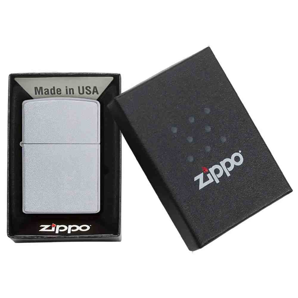 Zippo Regular Satin Chrome Lighter - 10205