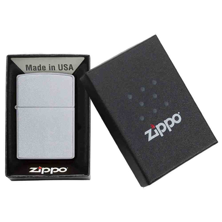 Zippo Regular Satin Chrome Lighter - 10205