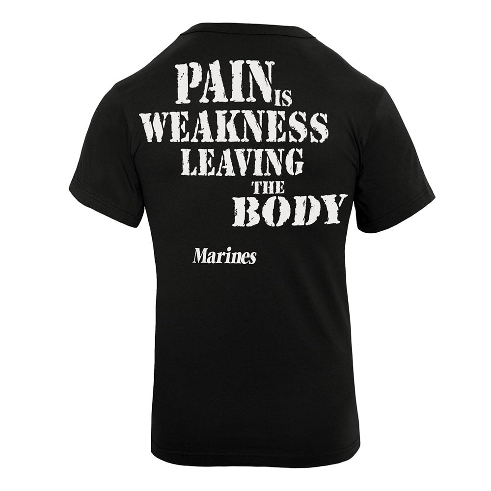Rothco Black Marines Pain is Weakness T-Shirt - 60417