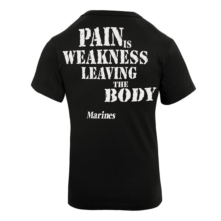 Rothco Black Marines Pain is Weakness T-Shirt - 60417