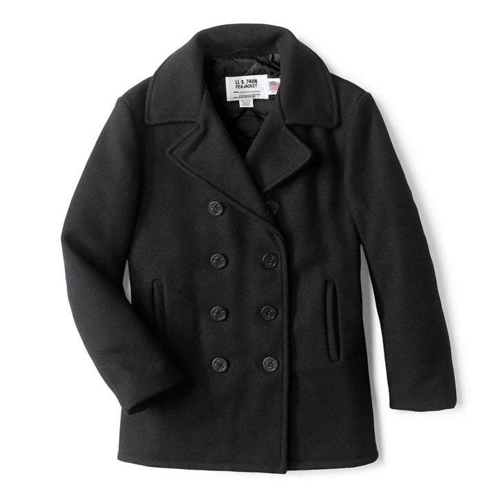 Schott Navy Wool Pea Coat - 740
