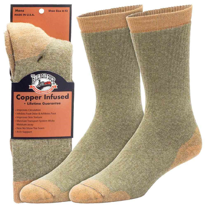 Railroad Copper Infused Premium Crew Socks 4010
