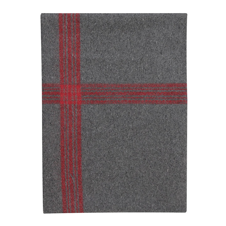 Rothco Grey With Red Striped Wool Blanket - 1096