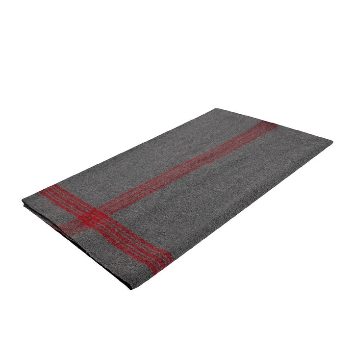 Rothco Grey With Red Striped Wool Blanket - 1096