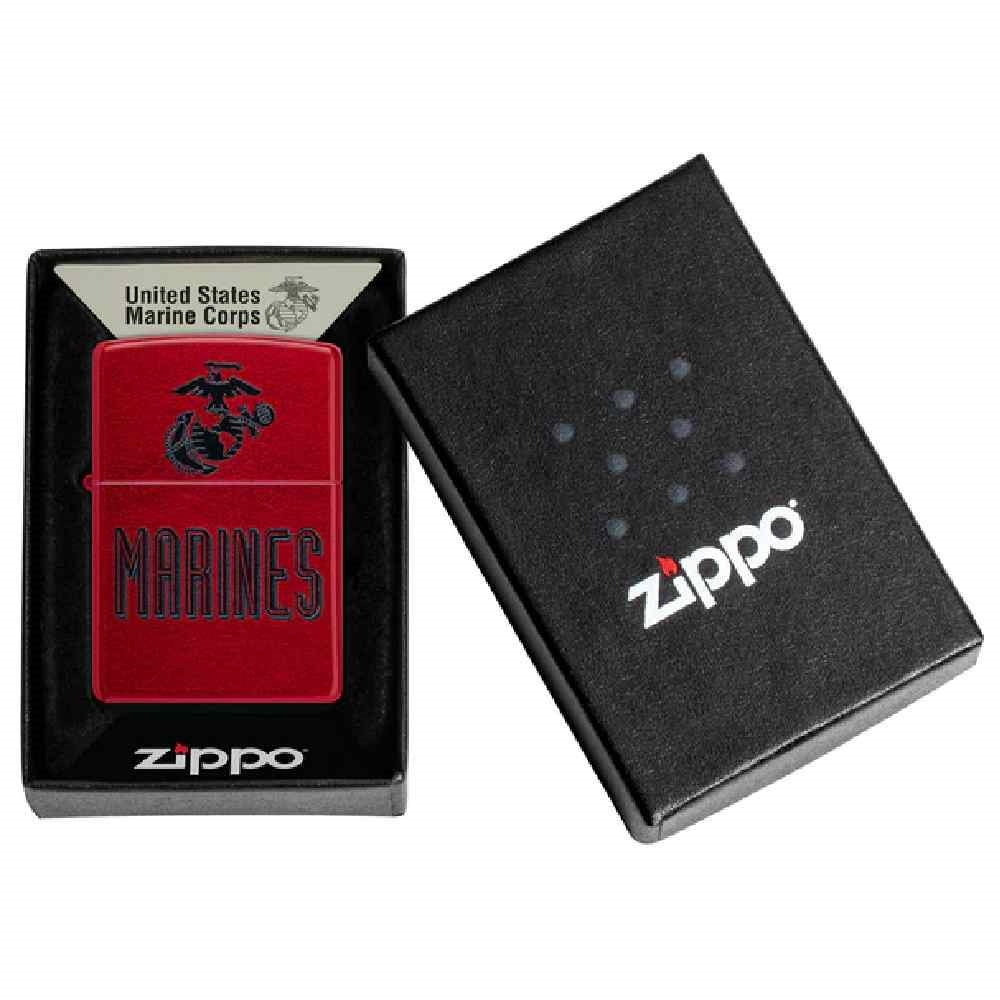 Zippo Marine Corps Crest Candy Apple Red 46418