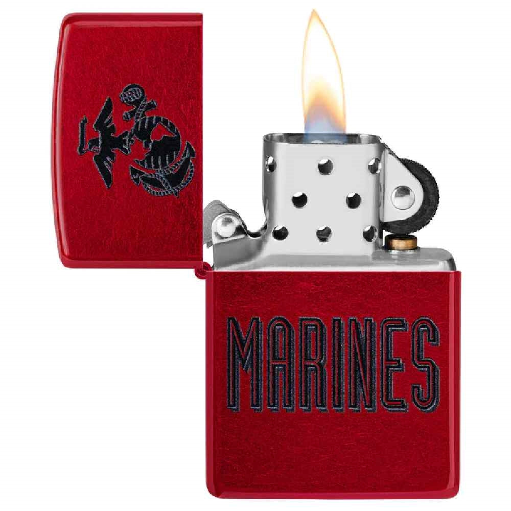 Zippo Marine Corps Crest Candy Apple Red 46418