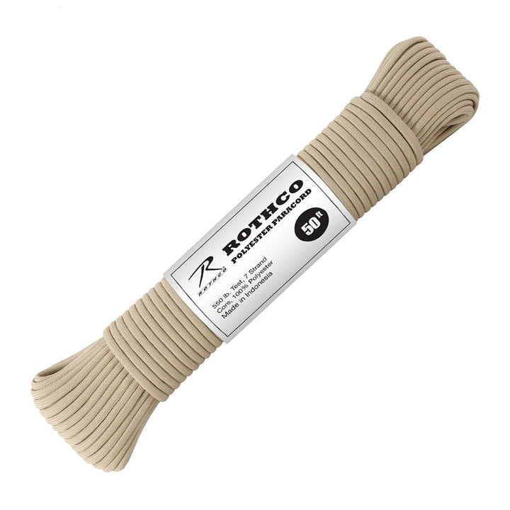 Rothco Tan 50 Foot Polyester Paracord - 30711