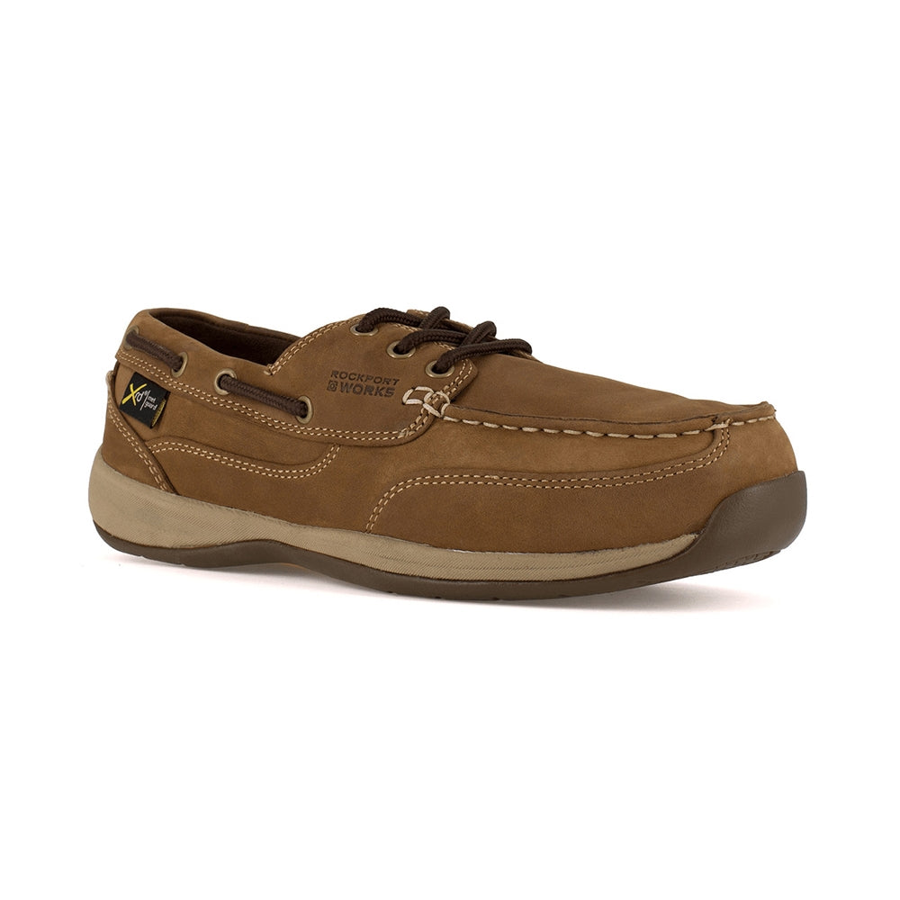 Rockport Sailing Club Steel Toe Three Eye Tie Internal Met Guard Work Boat Shoe RK6734
