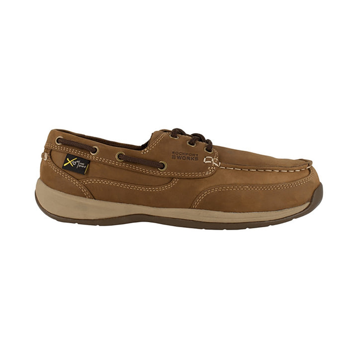 Rockport Sailing Club Steel Toe Three Eye Tie Internal Met Guard Work Boat Shoe RK6734
