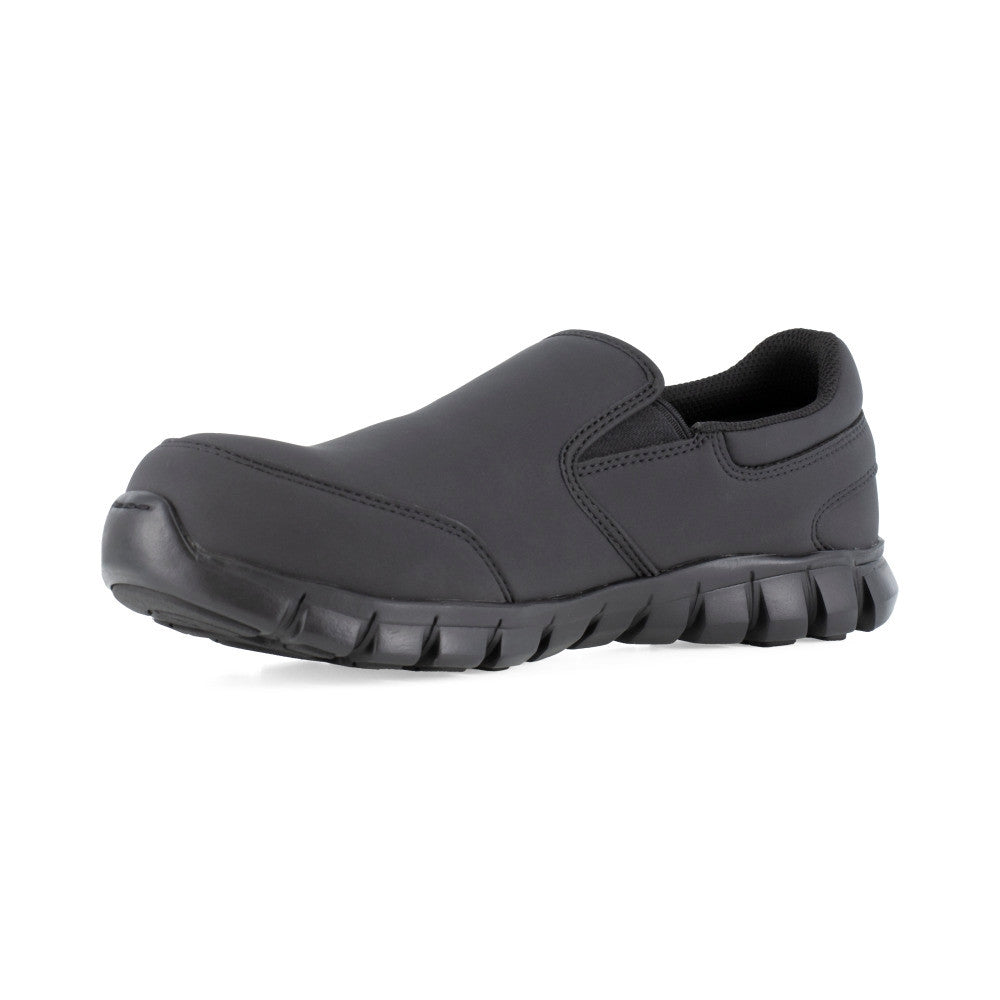 Reebok Sublite Cushion Composite Toe Slip On Conductive Athletic Work Shoe RB4044