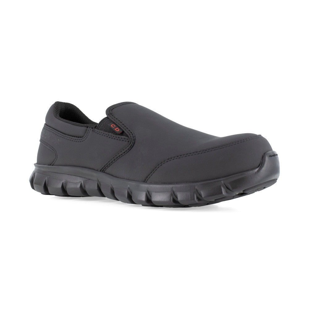 Reebok Sublite Cushion Composite Toe Slip On Conductive Athletic Work Shoe RB4044