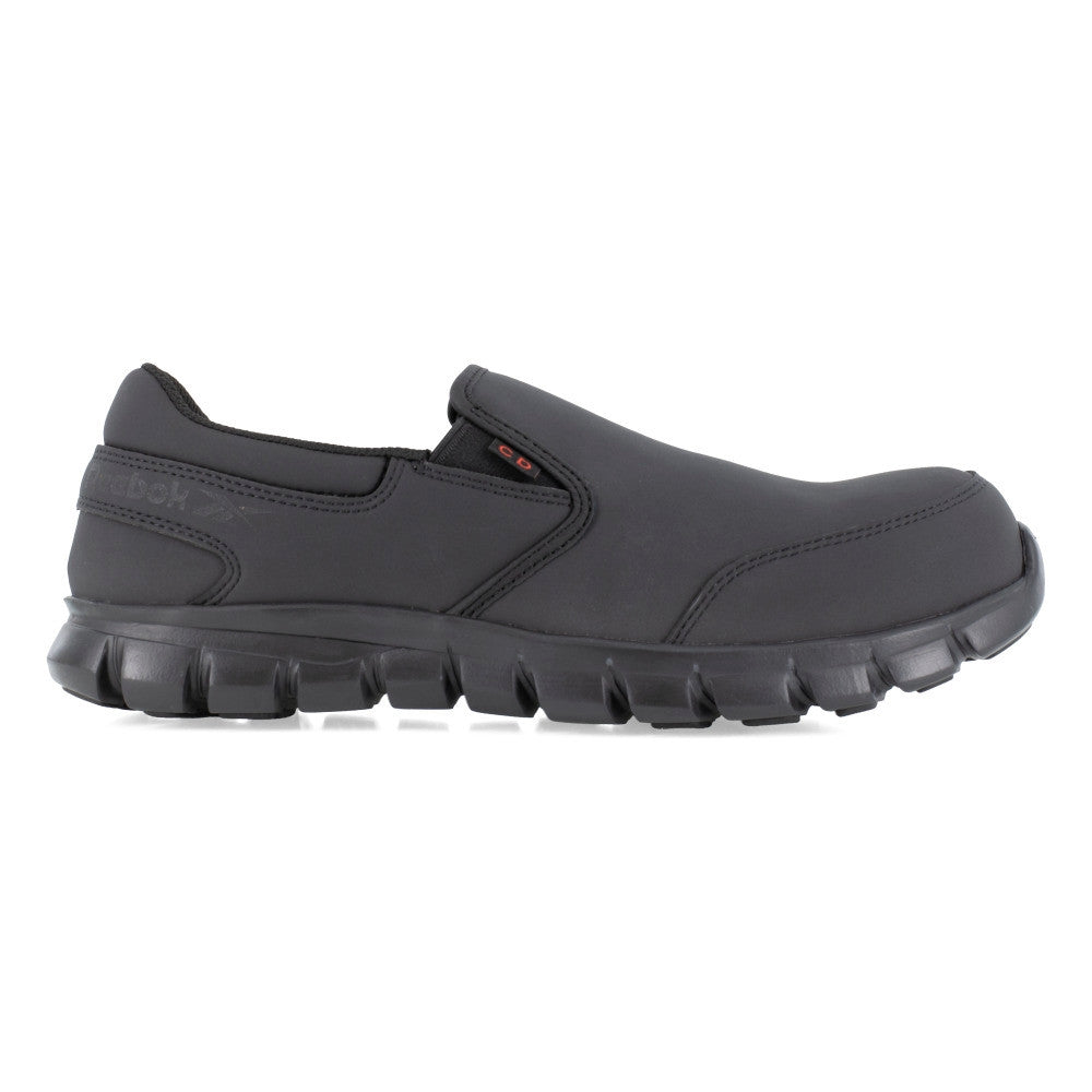 Reebok Sublite Cushion Composite Toe Slip On Conductive Athletic Work Shoe RB4044