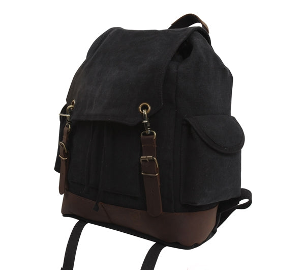Rothco Black Vintage Expedition Rucksack - 8706