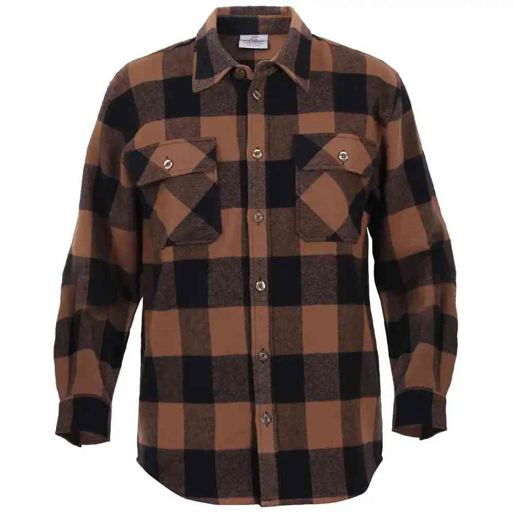 Rothco Brown Plaid Flannel Shirt - 4667