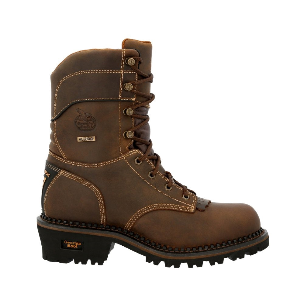 Georgia AMP LT Logger Waterproof Insulated Pull On Composite Toe Work Boot GB00491
