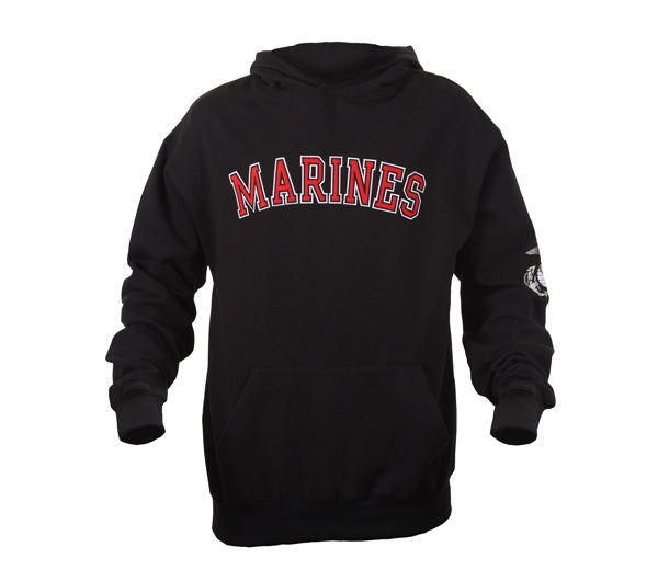 Embroidered Black Marines Pullover Hoodie 2043