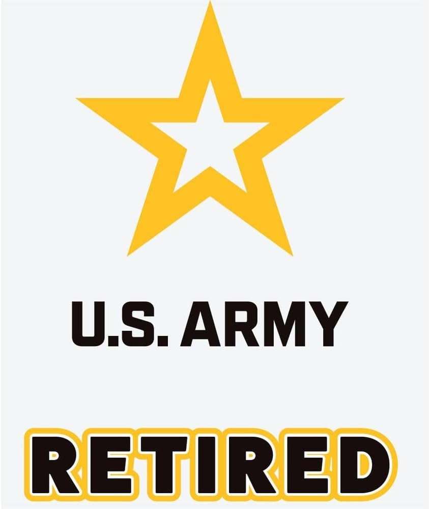 US Army Retired Star Decal D597-A