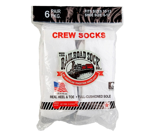 Railroad Socks White Crew Socks 6090