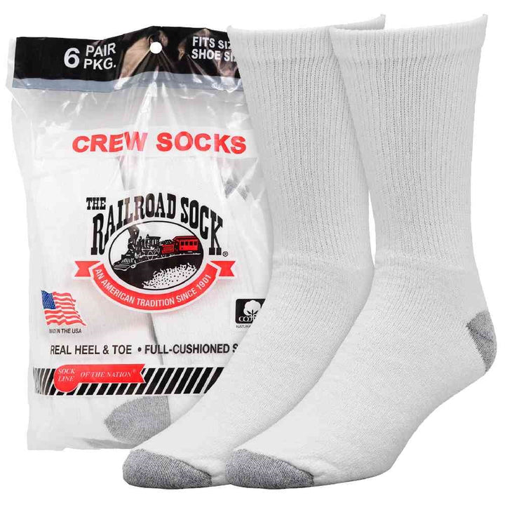 Railroad Socks White Crew Socks 6090