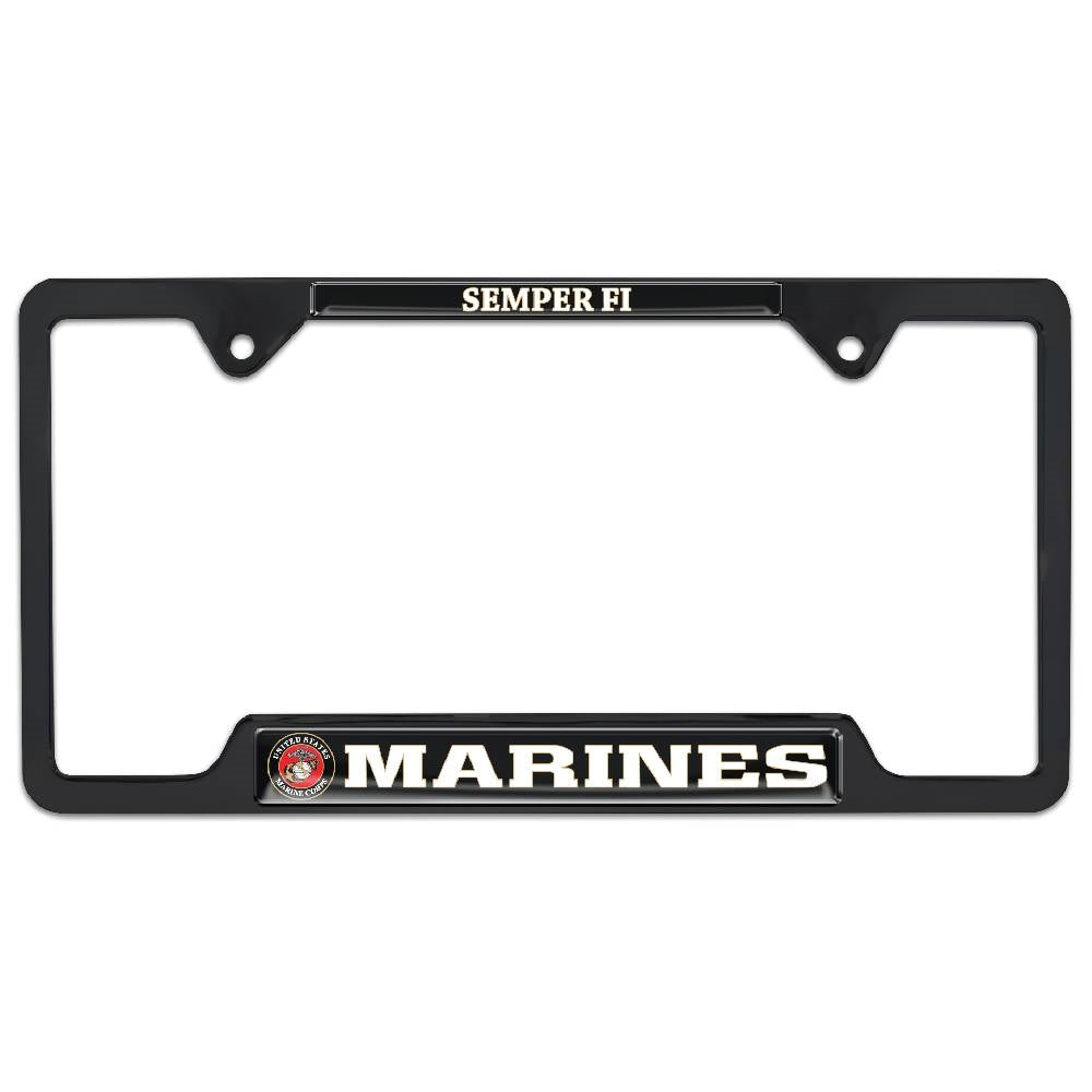 US Marine Metal License Plate Frame Black LFM21