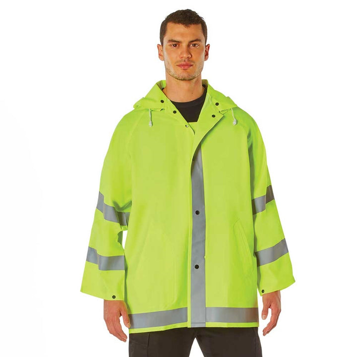 Rothco Safety Green Reflective Rain Jacket 3654