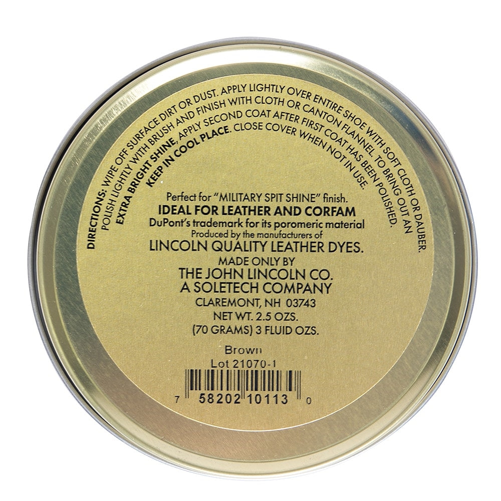 Lincoln Brown Stain Wax Shoe Polish - 30110
