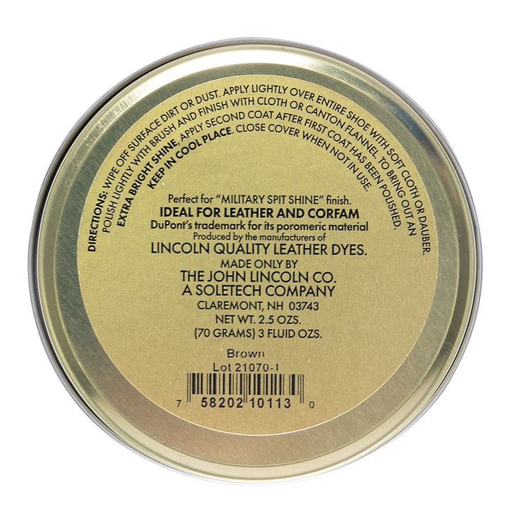 Lincoln Brown Stain Wax Shoe Polish - 30110