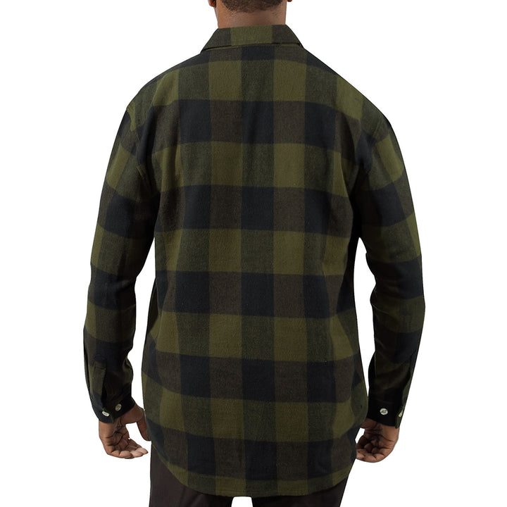 Rothco Olive Drab Heavyweight Plaid Flannel Shirt 47385
