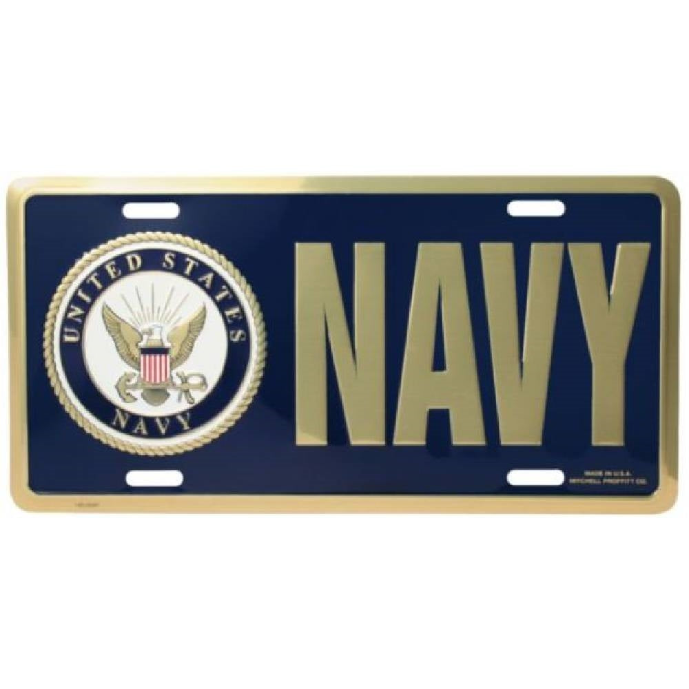 Mitchell Proffitt Navy Crest License Plate -  LN02