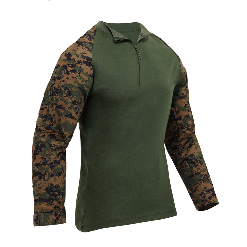 Rothco Woodland Digital Camo Zip Combat Shirt 10224