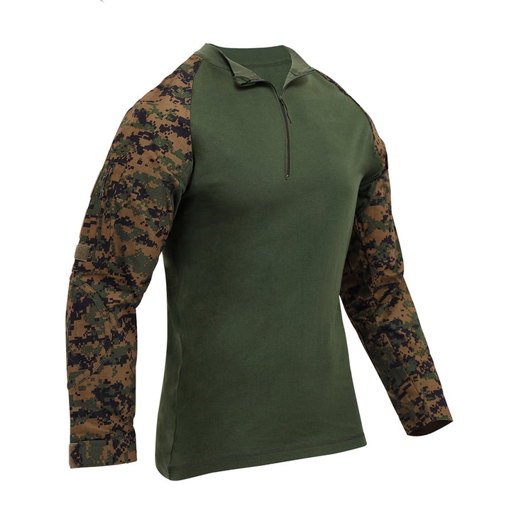 Rothco Woodland Digital Camo Zip Combat Shirt 10224