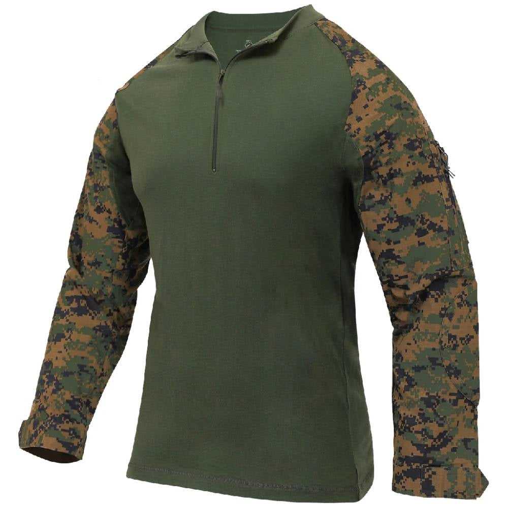 Rothco Woodland Digital Camo Zip Combat Shirt 10224