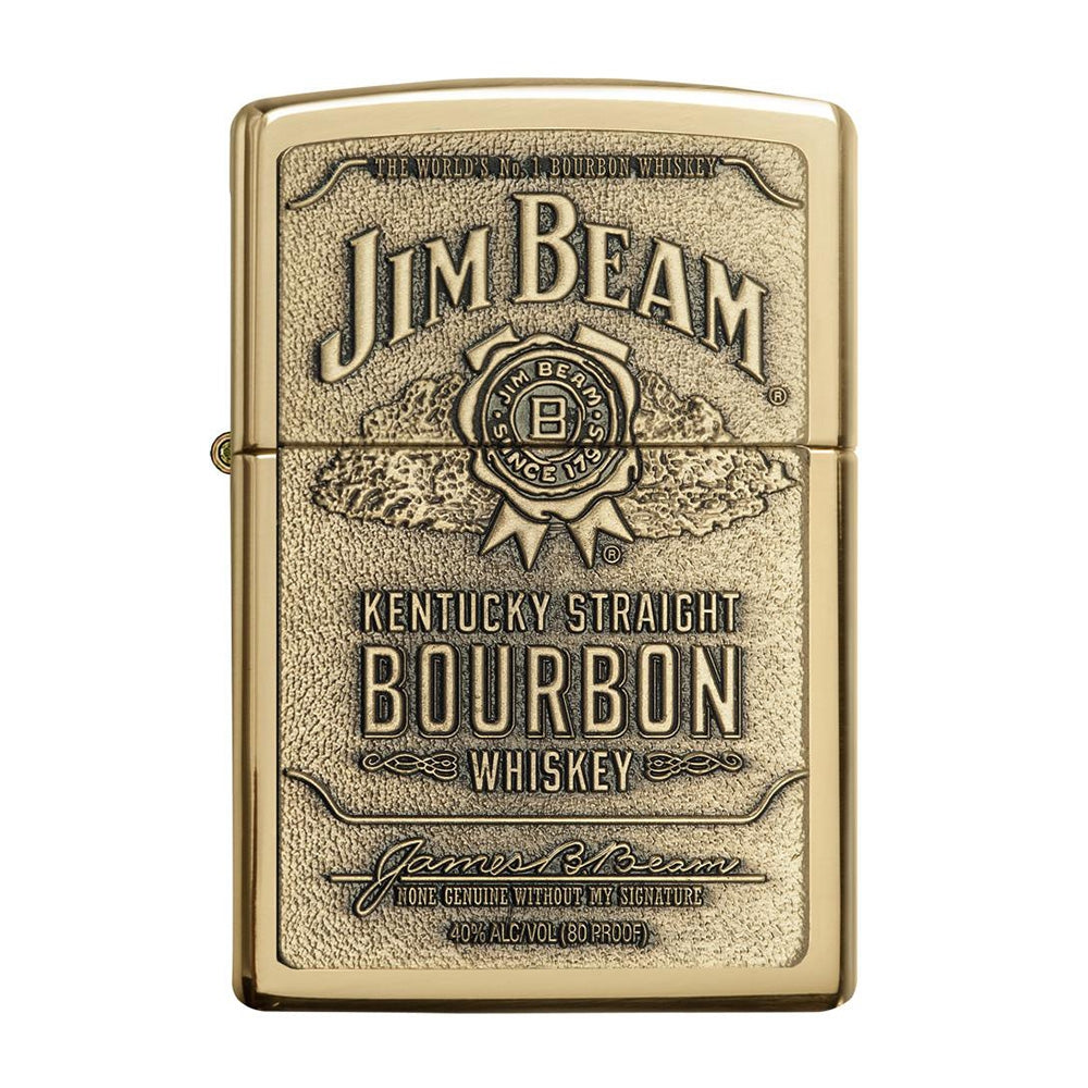 Zippo Jim Beam Brass Emblem Lighter - 254BJB.929