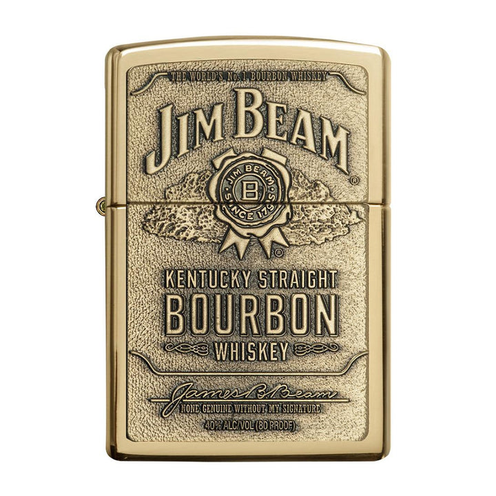 Zippo Jim Beam Brass Emblem Lighter - 254BJB.929