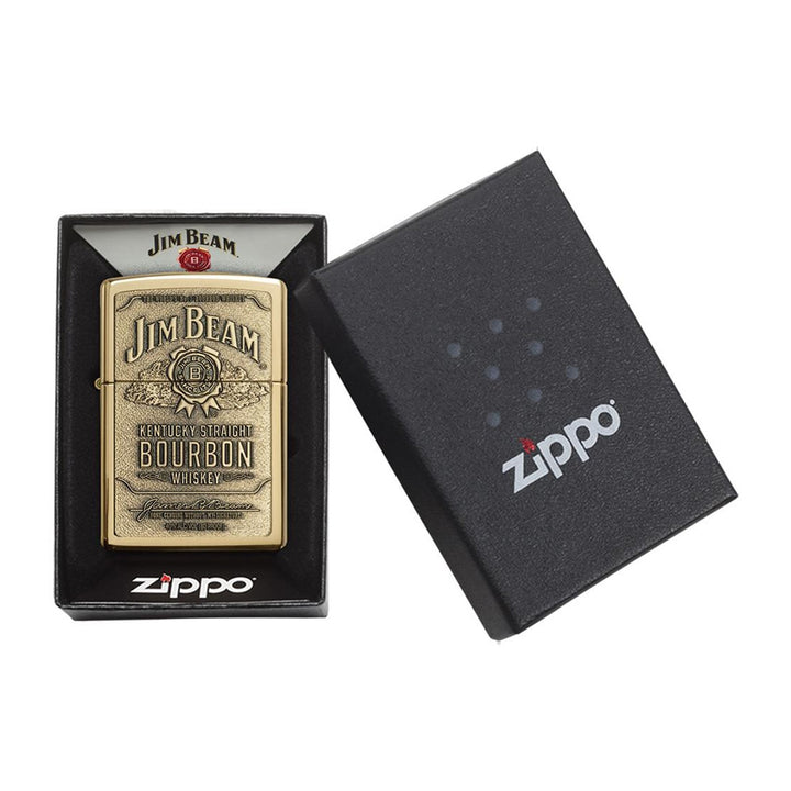Zippo Jim Beam Brass Emblem Lighter - 254BJB.929