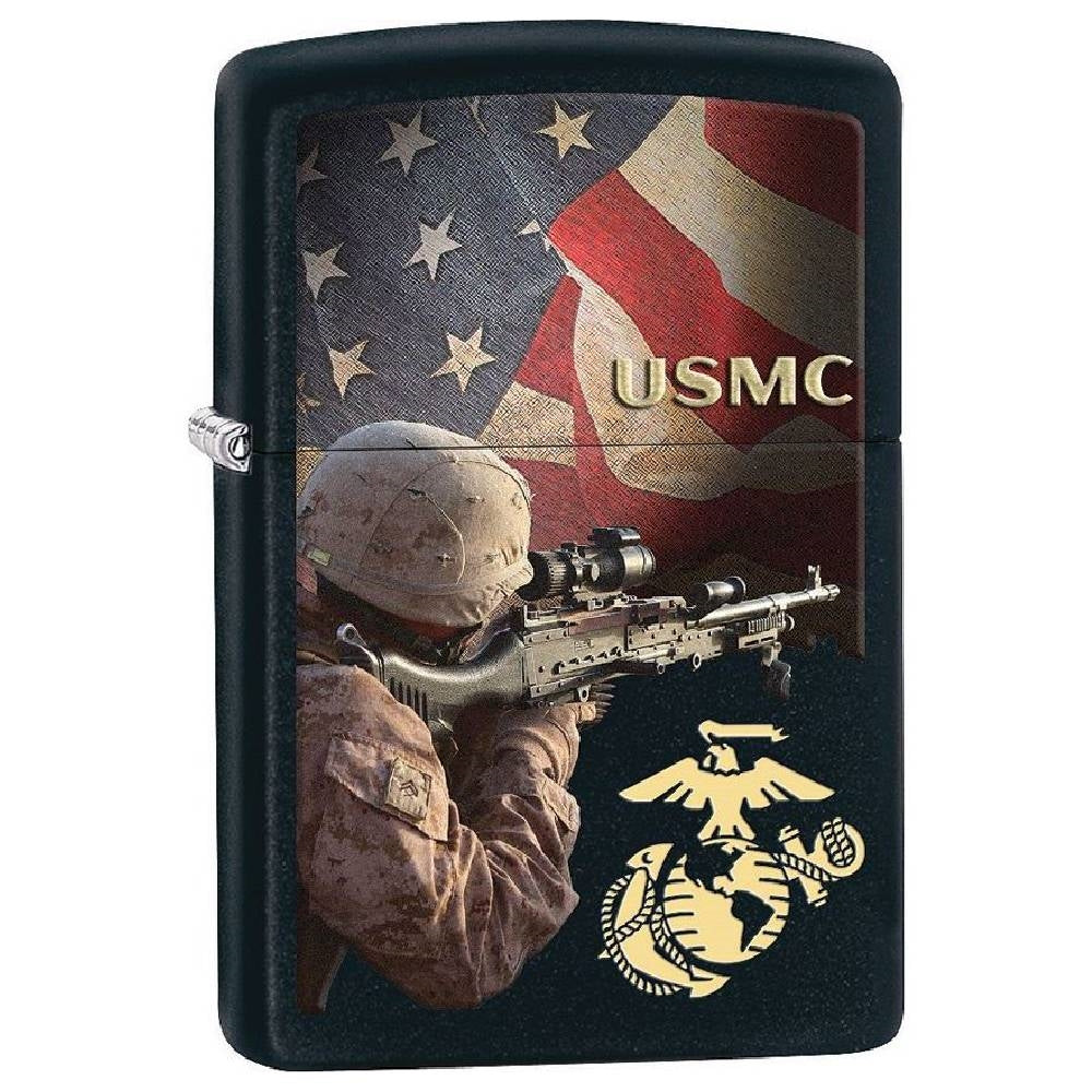 Zippo USMC Solider EGA Black Matte  Llghter 15330