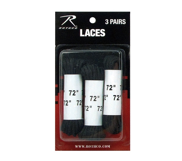 Rothco Black 3 Pack Boot Laces 61913