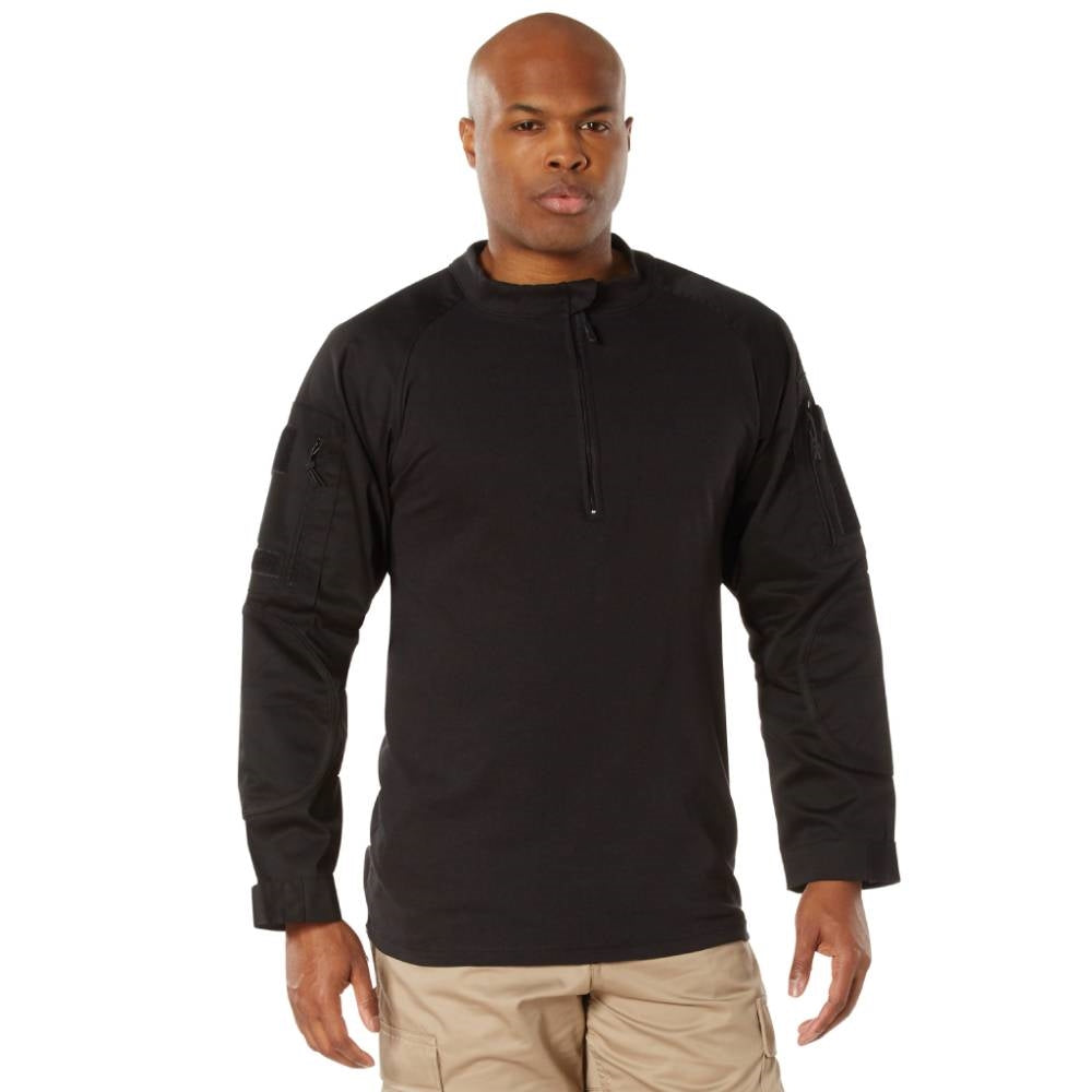 Rothco Black Military Zip Combat Shirt 99010