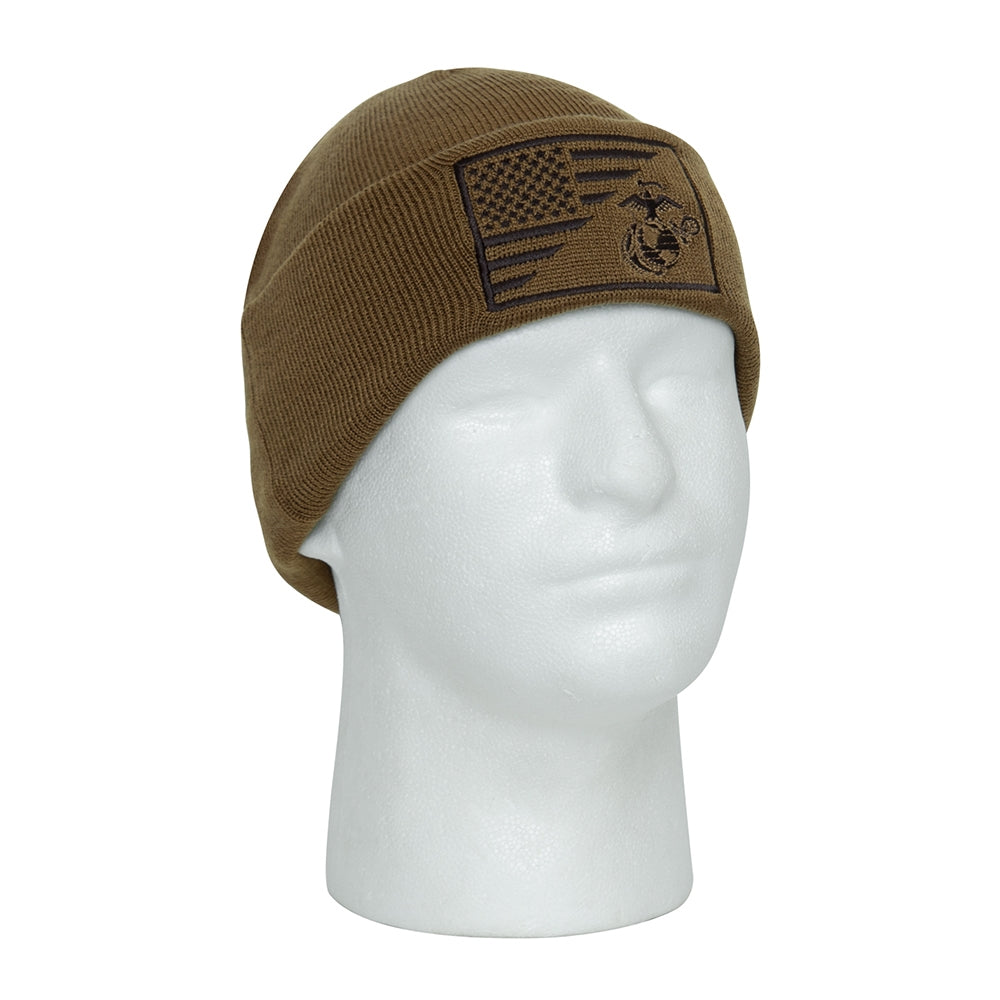 Rothco Coyote USMC US Flag Watch Cap - 5428